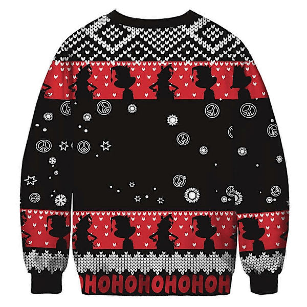 Jultröja för kvinnor, män och par - Grinch-tryck, rund hals, pullover, långärmad, grön monster C 2XL