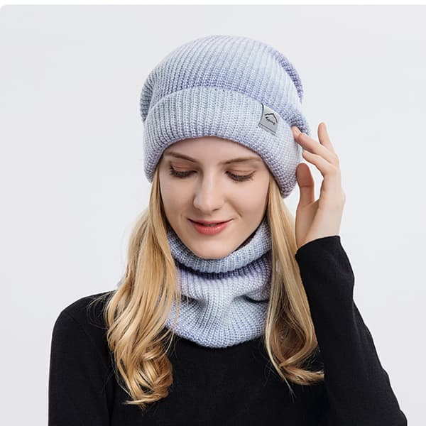 #Hatt & Halsduk Vinterhatt Stickad Hatt Halsduk Damernas Varma Hatt Halsduk Set#