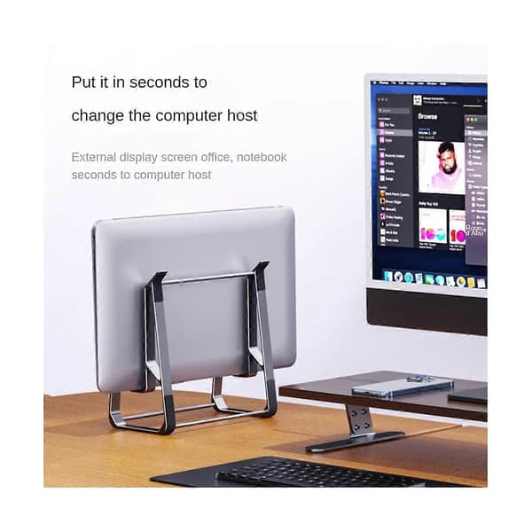 Bærbar stativ opbevaring aluminiumslegering tablet stativ desktop universel varmeafledning computer stativ, sølv