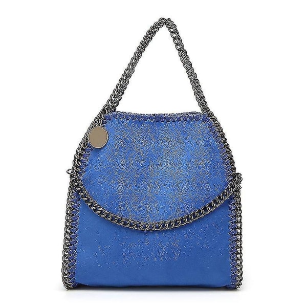 Kvinnor Crossbody-väskor Mode Axelväska Kedjeväskor Mode Portable Chain Woven Handbags qd best BLUE