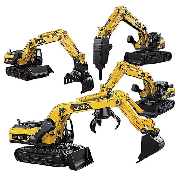 Leksaksbil Pojke Stor Byggfordon Grävmaskin Bulldozer Gripare Jordborr Modell Manual Gripper