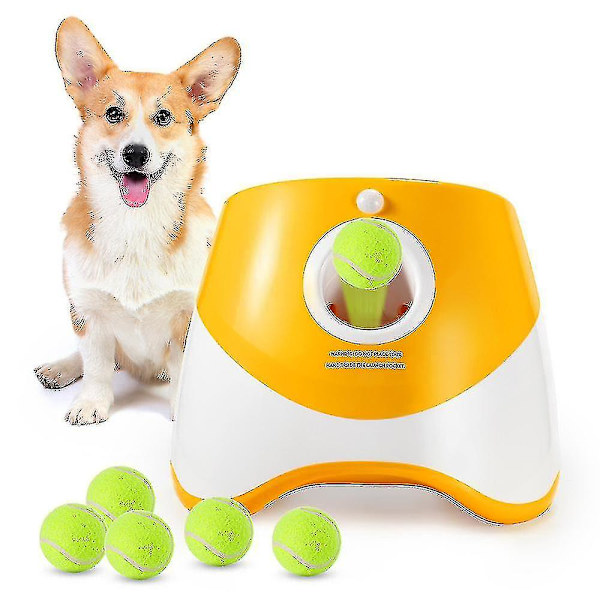 Automatisk boldkaster til hunde med 3/6/9 bolde, holdbar boldkastemaskine til små og mellemstore hunde Fluorescent 9 Balls