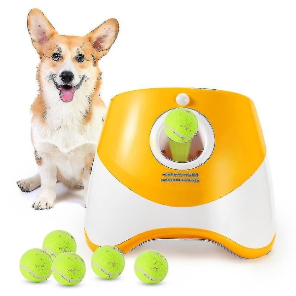 Automatisk bollkastare för hund med 3/6/9 bollar - Hållbar bollkastningsmaskin för små och medelstora hundar Orange 9 Balls