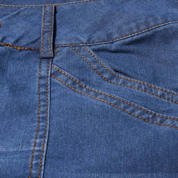 Kvinnors låga utsvängda jeans Stretchiga jeansbyxor Bell Bottoms Mörkblå L