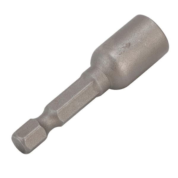 10 stk. kraftmuttertrekker sekskantet magnetisk bitssett, pipe slagborebits M8x48mm 1/4in skaft grå