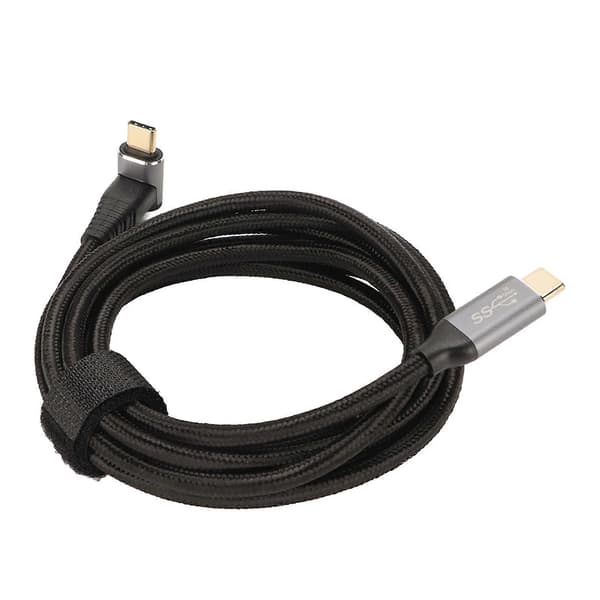 90 graders USB C-kabel 4K 60Hz stöder PD100W Typ C 3.1 Gen2 Fullfunktion USB C snabbladdningskabel för Steam Deck 200cm/78.7in