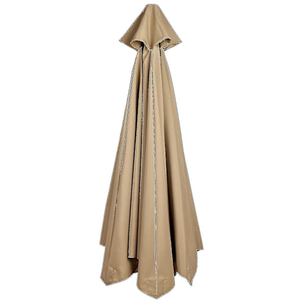Udskiftningsstof til haveparasol baldakinovertræk til 3m 6/8 arm terrasse solparasol 50% tilbud Tan 300cm*8k