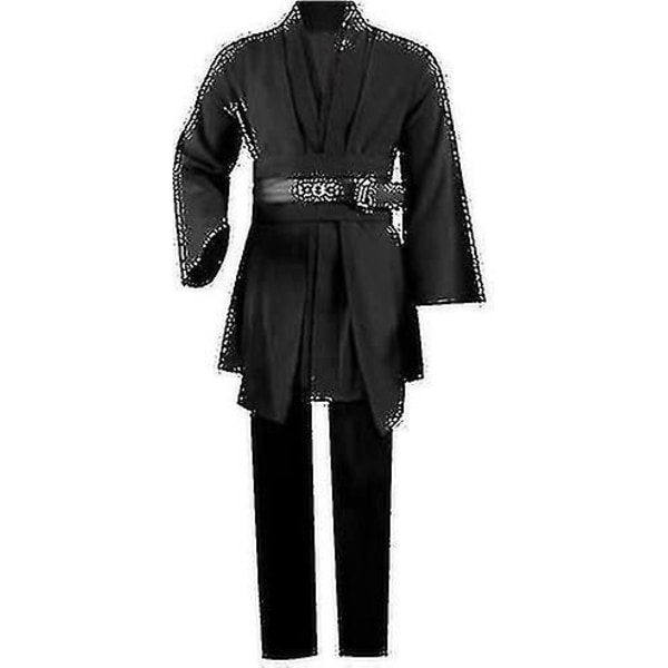 Voksen Tunika Kostyme For Jedi Antrekk Skywalker Halloween Cosplay Kostyme Hette Robe Kappe Fullt Sett Uniform Tre Versjoner Black 4X-Large