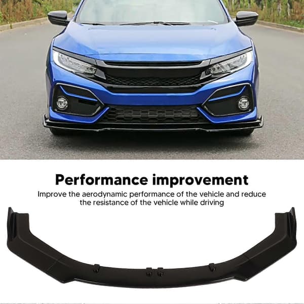 4 STK Front Bumper Leppe Separator 165cm Lys Svart Bumper Leppe Diffuser Splitter Universell Erstatning For Accord