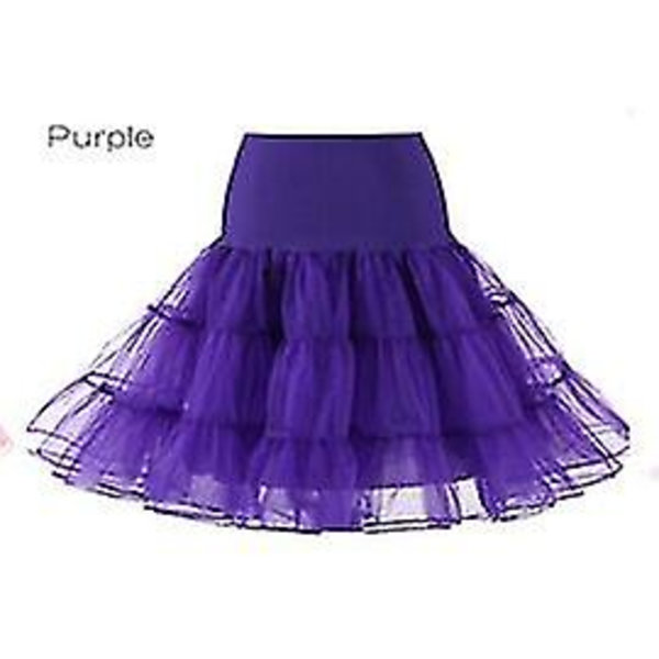 50-tals Cosplay Petticoat Rockabilly Klänning Krinoliner För Kvinna Bröllop Brud Underskört Rockabilly Tutu Snngv Deep Purple M