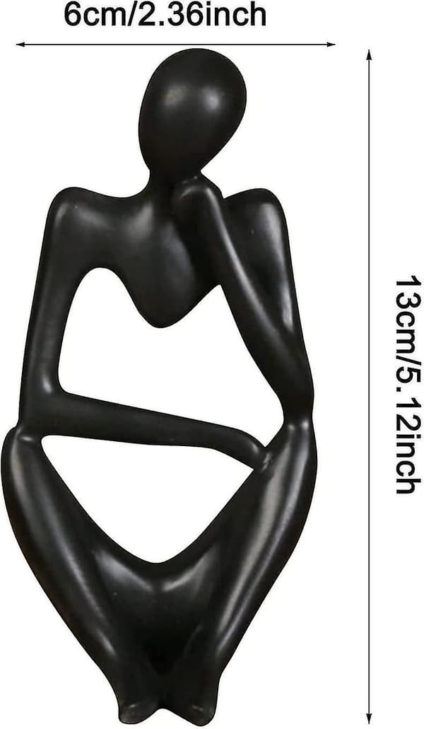 Abstrakt Hartsskulptur & Figurer Modern Heminredning Vardagsrum Svarta Unika Statyer