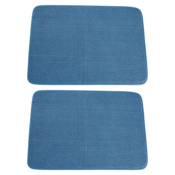 2 stk. Tørkematte, god vannabsorpsjon, mikrofiber, hurtigtørkende, lett å rengjøre, benkeplateavløpsmatter, kjøkkenutstyr Kaesi Blue