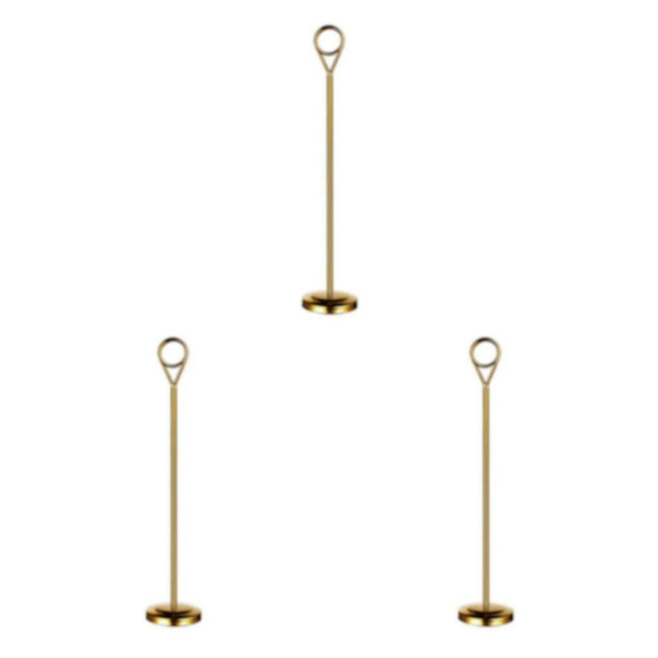 1/2/3/5 Bordnummerholder i rustfrit stål Skiltholder Fotostativ Til Gold 25cm 3PCS
