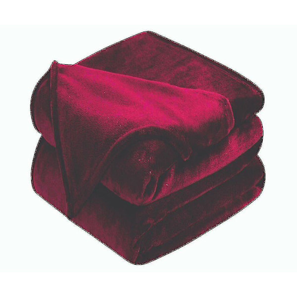 Pehmeä ja mukava suuri tekoturkistilkkupeitto sohvalle ja sänkyyn, parivuode ja king-size Red  Burgundy Double (150 cm x 200 cm)