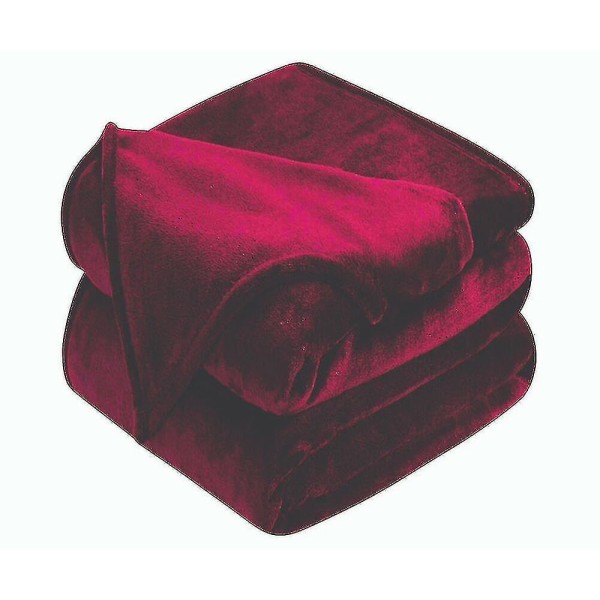 Pehmeä ja mukava suuri tekoturkistilkkupeitto sohvalle ja sänkyyn, parivuode ja king-size Red  Burgundy Single (100 cm x 153 cm)