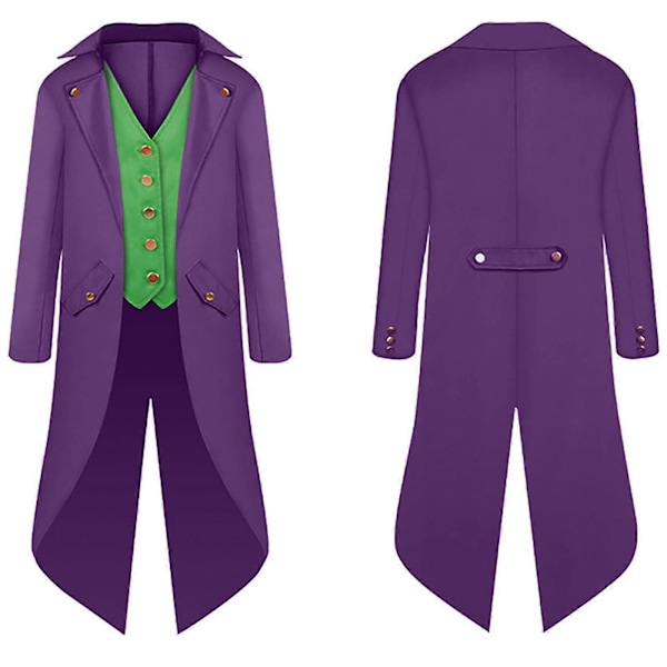 Halloween Kläder för Förälder och Barn, Herr Retro Kläder, Barnens Midilånga Punk Retro Smoking Purple 135