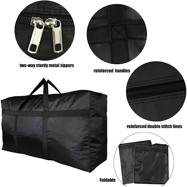 190L Extra Large Heavy Duty Flyttväska Black qd Black 40L