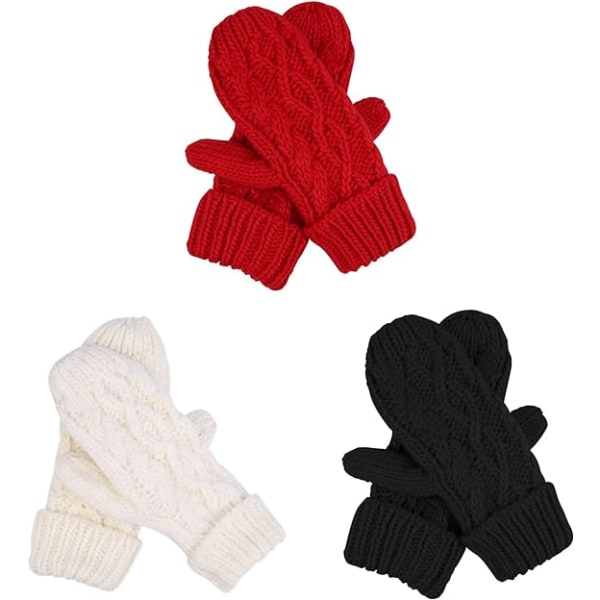 Damehansker Votter, Vintervarme hansker Heat Weaver Cable Knit, Damehansker Varmeholder Dame Tykk Fleeceforet Isolert Varmstrikket Vinter