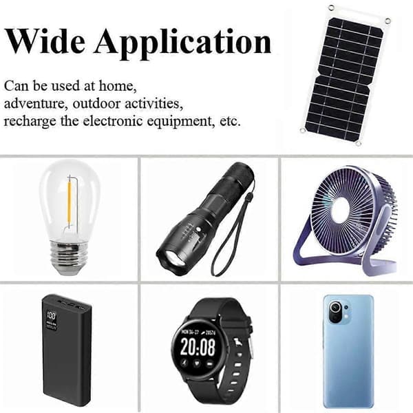 6W solcellepanel USB solcelle utendørs tur batteriladersystem solcellepanelsett for mobiltelefon powerbank klokke