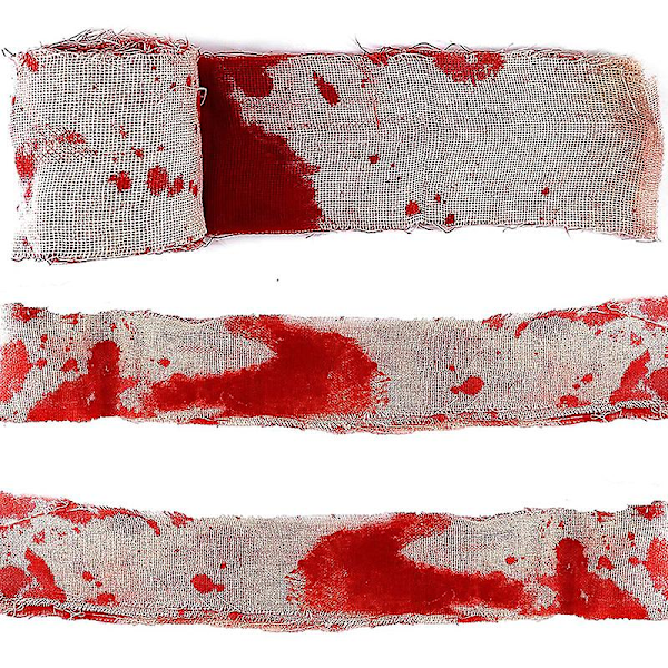 Halloween Skummel Stoff Skremmende Blod Gasbind Stoff Draper Døråpninger Vinduer Vegg Gasbind For Halloween Hjemmefest Spøkelseshus Utstyr White 1 Pcs