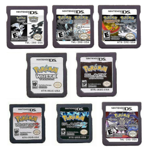 Video Game Cartridge Nds Game Console Card Ds 2ds 3ds Gold Soul Silver Black White 2 In 1-F Pokemon Heartgold