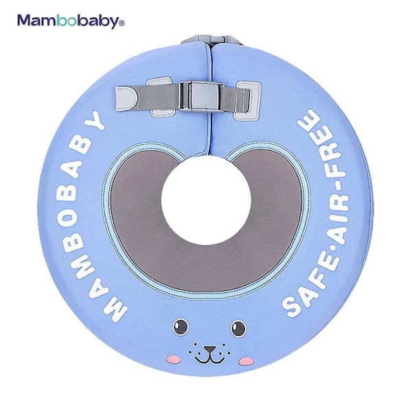 Mambobaby B510 Ilmatäytteetön Vauvan Kelluntarengas Kaulalle, Pääkelluke, Uimarengaslelut, Uimakouluttaja blue Medium Size for 0-6 Months