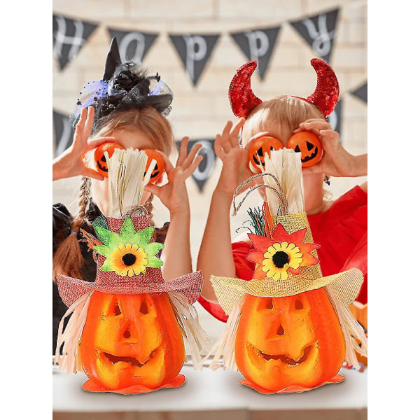 Jack-o'-lantern Ornament Græskar Havearbejde Kreativ Gave Skum Vinduesindretning Landmalet Keramik Græskar pink hat