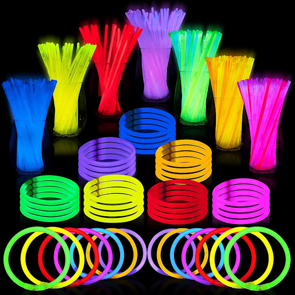 100-pack Glow Sticks Bulk Halloween Party Favors, 8" Glowsticks Light Up Party för Halloween födelsedag Carnival