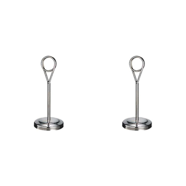 1/2/3/5 Bordnummerholder i rustfrit stål Skiltholder Fotostativ Til Silvery 15cm 2PCS