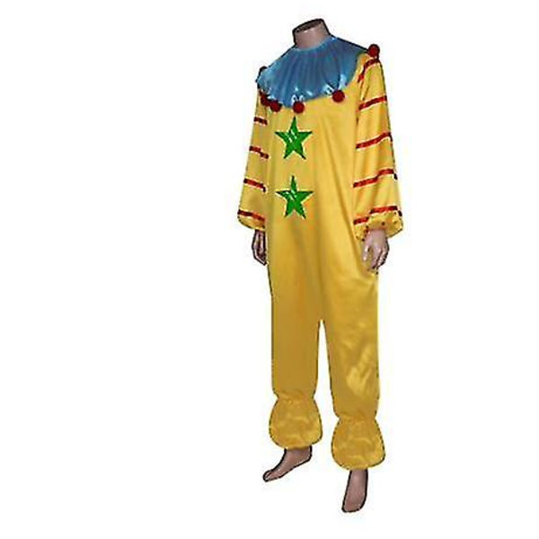 Killer Klowns From Outer Space Cosplay Kostym Clown Jumpsuit Scarf Man Kvinnor Halloween Fest Rollspel Kläder För Vuxna Ny-n XL