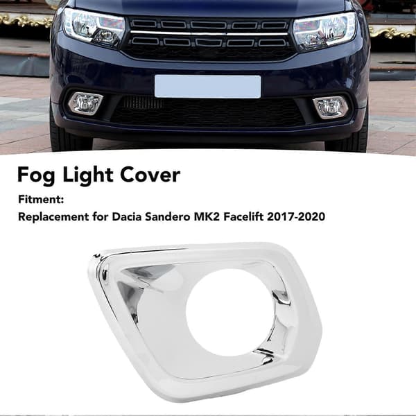 Krom tåkelysdekselrammer erstatning for Dacia Sandero MK2 Facelift 2017 til 2020 venstre side: 261A30853R