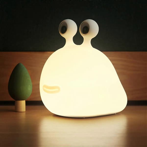 Natlampe Silikone \"Don't Bug Slug\"-lampe til børn, USB genopladelig sød dyrelampe med timerindstilling, sikker sengelampe