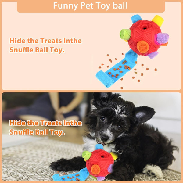 Lyneun Snuffle Ball för hundar, mjuk interaktiv hund