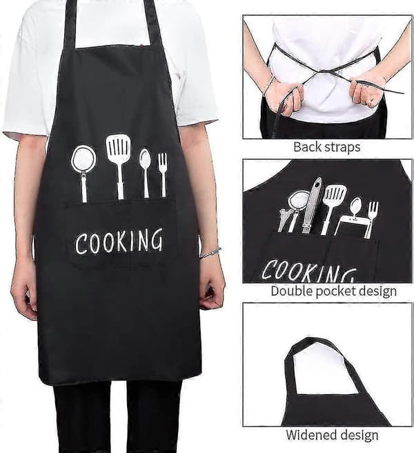 Forkle Restaurant Matlaging Kafé Grill Med Lommer Bib Forkle Vanntett Bomull Lin