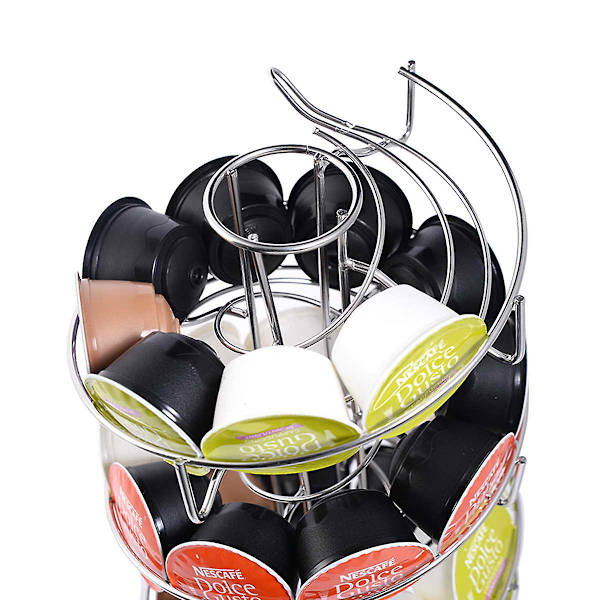 Kaffepodskapsel Revolving Rotating Spiral Stand Holder för Dolce Gusto