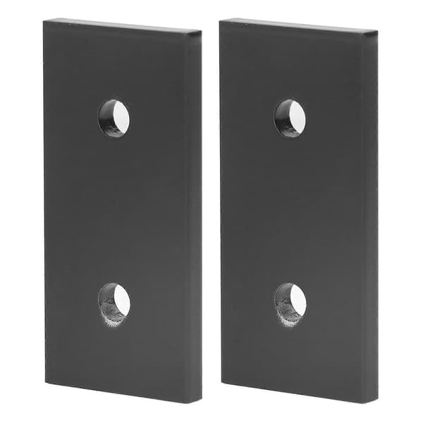2 stk. 2-hullers samleplade Kompressionsmodstand Rektangel Flad aluminiumslegering Samleplade Sort 4040