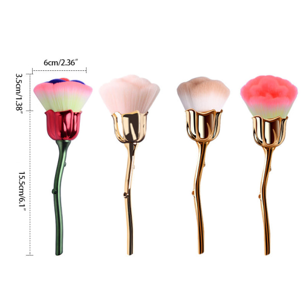 Rose Shape Gel Nail Art ammborstar Blusher Ansiktspulverborstar Mode Skönhetsverktyg Tillbehör för manikyr D