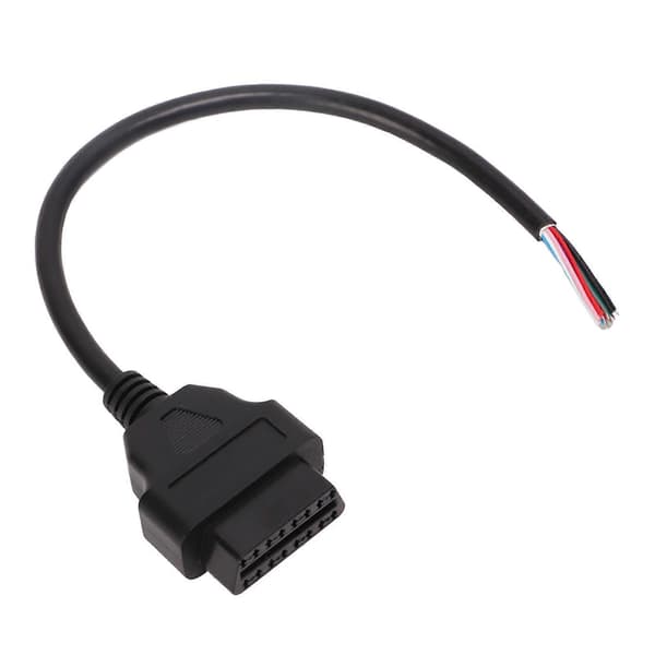 3 stk. 30 cm OBD2-kabeladapter 16-benet han til farvet bar ledning diagnostisk forlængerledning til køretøj