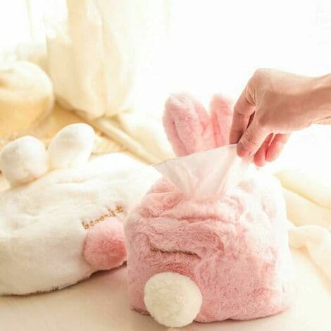 Tissue Box, Plush Rabbit Tissue Box Storage Tray Napkin Holder Storage Home Decor Easter Square
