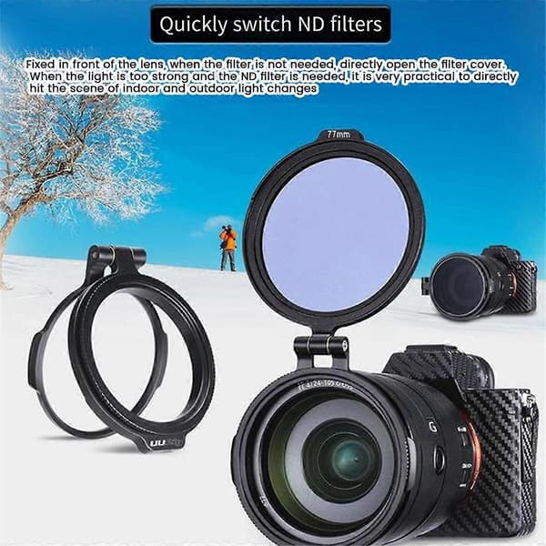 ND Quick Release Switch Beslag Linsefilter til DSLR Kamera Fotografering Linsebeslag 77mm