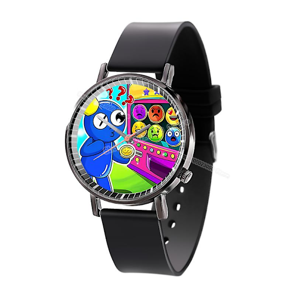 Rainbow Friends Klocka Cartoon Armbandsur Läder Tryck Klocka Heta Spel Quartz Elektronisk Klocka Leksak Födelsedagsfest Present 2023 Rainbow Friends-4