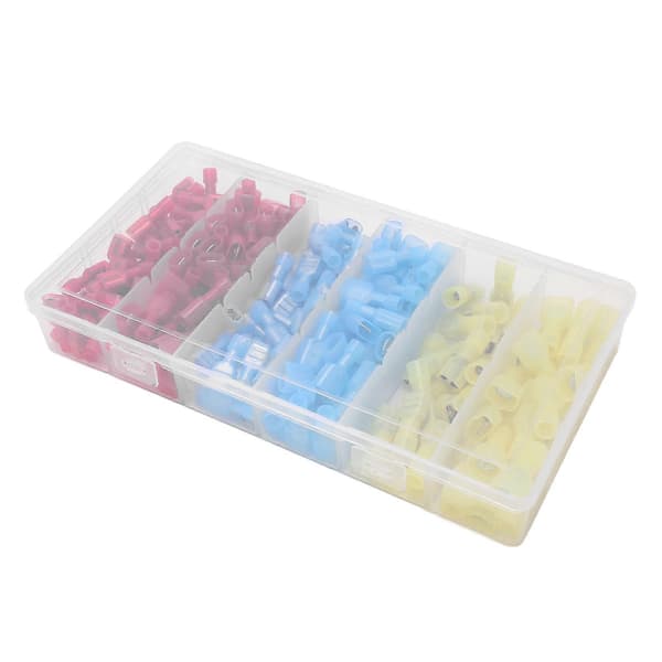 200 st ledningsterminal hona och hane koppar nylon kallpressade snabbkopplingar kit för bil