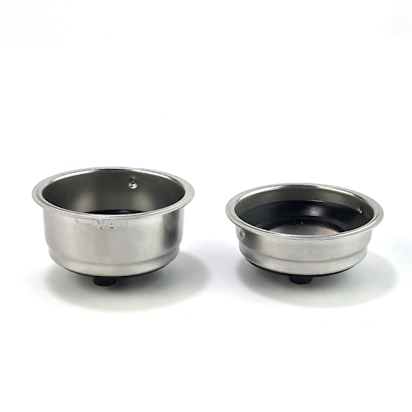 Löstagbar kaffefilterkorg i rostfritt stål, sil, kaffemaskintillbehör, kontor (2-pack) Silver  Black