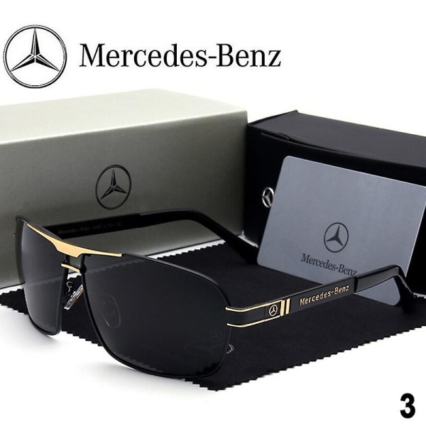 Mercedes Benz solglasögon Mode polariserad spegel för män Klassiska metallglasögon 3