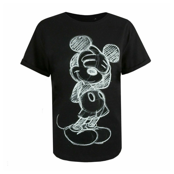 Disney Dam/Dam Blyg Musse Pigg T-shirt  Svart/Vit Black/White L