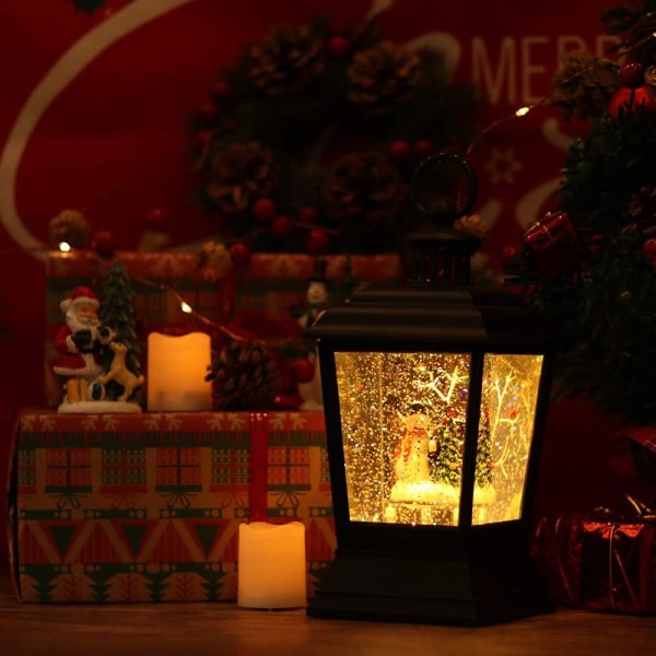 Oplyst gadelampe formet julesnekuglelaterne med 6H timer, batteri