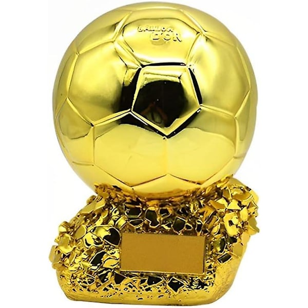 Harts Fotboll Ballon d'Or Trophy Plating Guldfärg Fotboll Bästa spelare Pris Troféer Fans Heminredning Display-prydnader, 16 cm 15CM