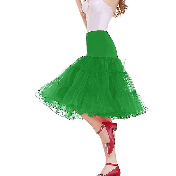 50-tals Cosplay Petticoat Rockabilly Klänning Krinoliner För Kvinna Bröllop Brud Underskört Rockabilly Tutu Snngv Green M