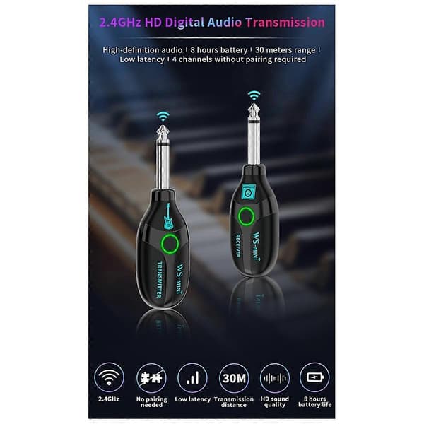 Pickup Gitar Trådløs Mini Transceiver Effektpedal Trådløse Hodetelefoner Bluetooth Mini Forsterker Pedal Adapter