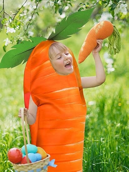 Påske Barn Gulerod Kostume Orange Halloween Gulerod Cosplay Kostume